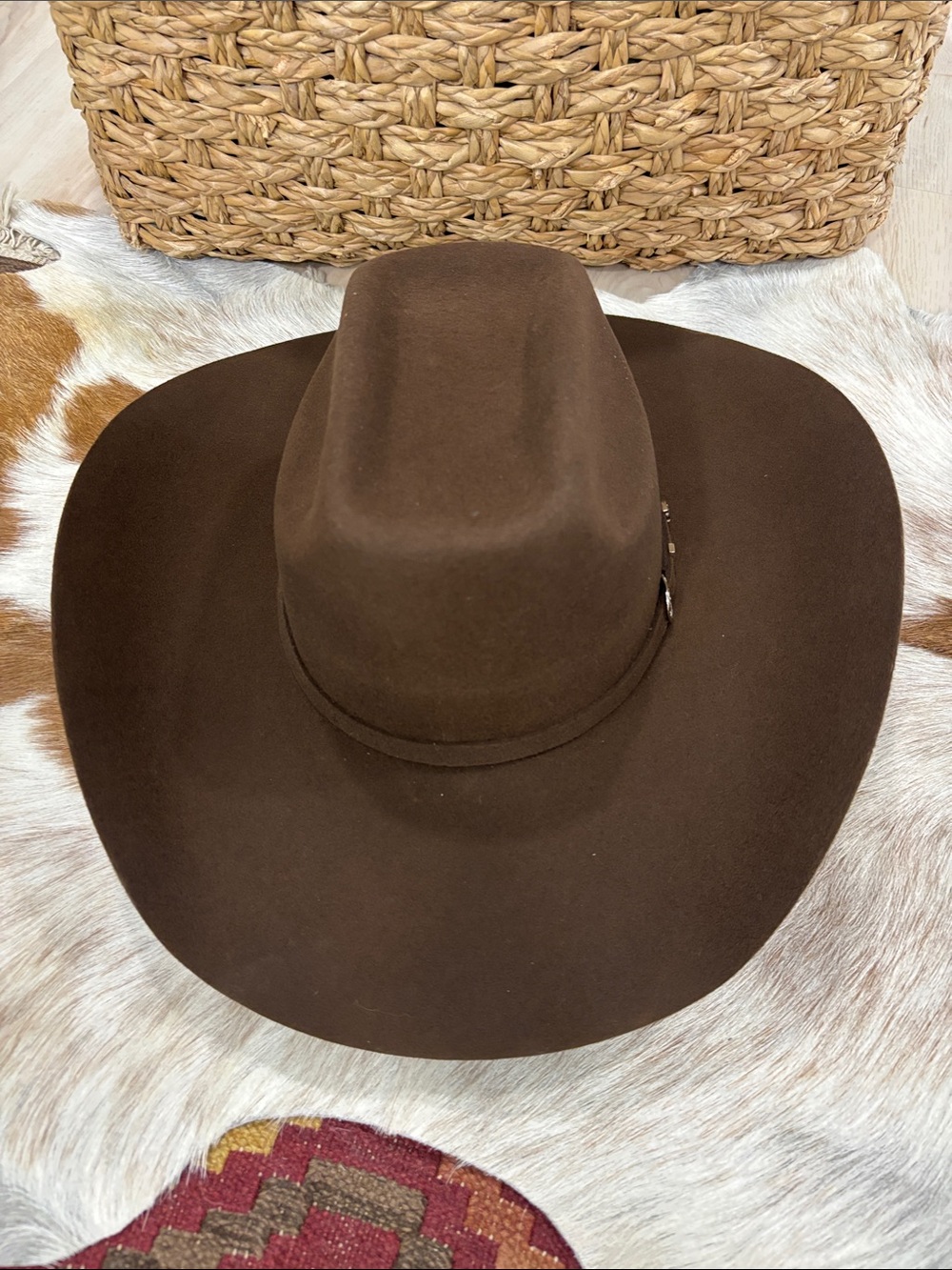 Ariat Brown Felt Western Cowboy Hat 7 5/8 - Picture 3 of 5